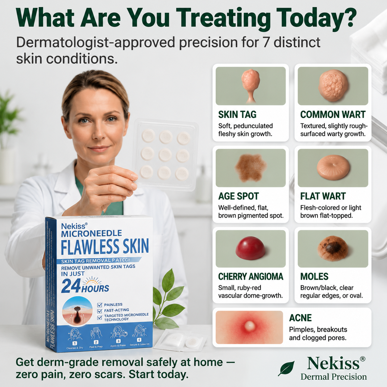 💕👩🏻‍⚕️ 𝐎𝐟𝐟𝐢𝐜𝐢𝐚𝐥 𝐒𝐭𝐨𝐫𝐞 | 𝑵𝐞𝒌𝐢𝐬𝐬® 🌿 𝐁𝐨𝐭𝐚𝐧𝐢𝐜𝐚𝐥 𝐌𝐢𝐜𝐫𝐨𝐧𝐞𝐞𝐝𝐥𝐞 𝐇𝐲𝐝𝐫𝐨𝐜𝐨𝐥𝐥𝐨𝐢𝐝 𝐏𝐚𝐭𝐜𝐡 (𝐅𝐨𝐫 𝐒𝐤𝐢𝐧 𝐓𝐚𝐠𝐬, 𝐒𝐦𝐚𝐥𝐥 𝐒𝐤𝐢𝐧 𝐆𝐫𝐨𝐰𝐭𝐡𝐬, 𝐖𝐚𝐫𝐭𝐬, 𝐌𝐨𝐥𝐞𝐬, 𝐀𝐠𝐞 𝐒𝐩𝐨𝐭𝐬 & 𝐏𝐢𝐠𝐦𝐞𝐧𝐭𝐚𝐭𝐢𝐨𝐧 𝐂𝐨𝐧𝐜𝐞𝐫𝐧𝐬)